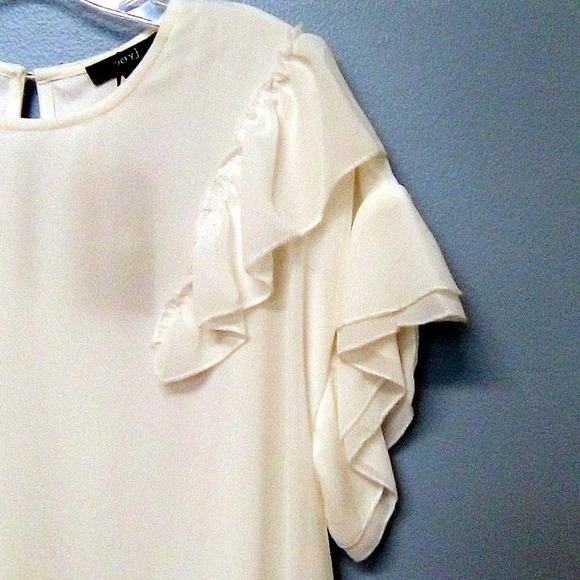 NWT off White Ruffled BOHO SHEER Layer Dress Flowy - Picture 4 of 10